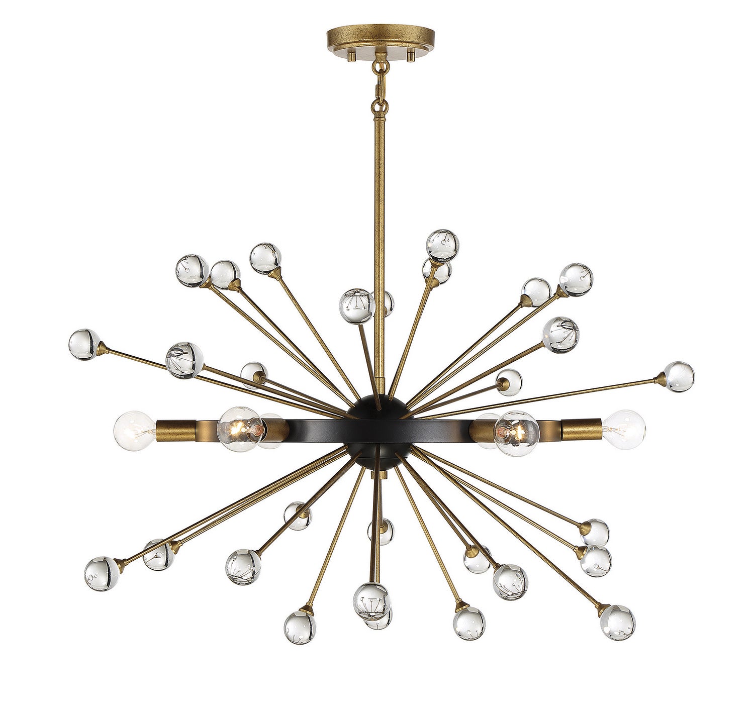 Savoy House - 1-1857-6-62 - Six Light Chandelier - Ariel - Como Black with Gold