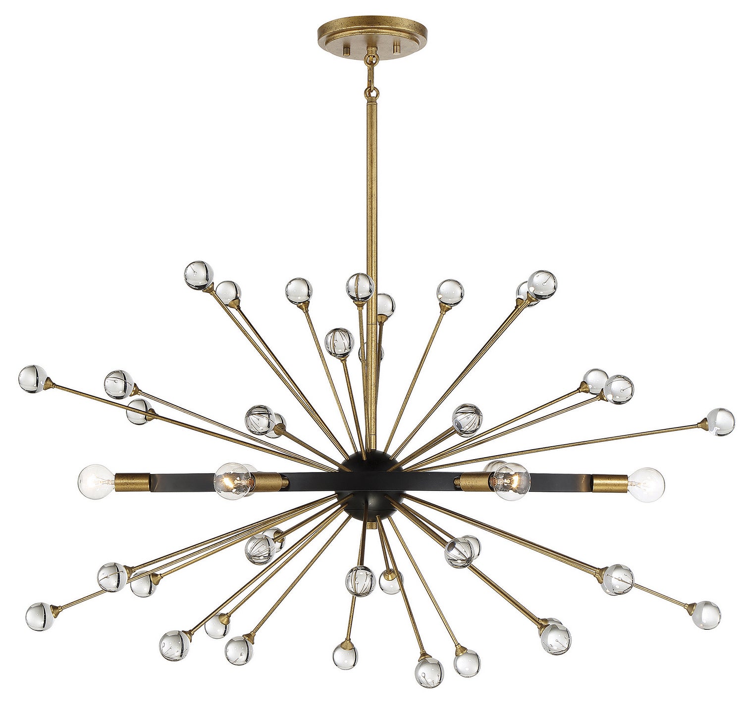 Savoy House - 1-1858-6-62 - Six Light Chandelier - Ariel - Como Black with Gold