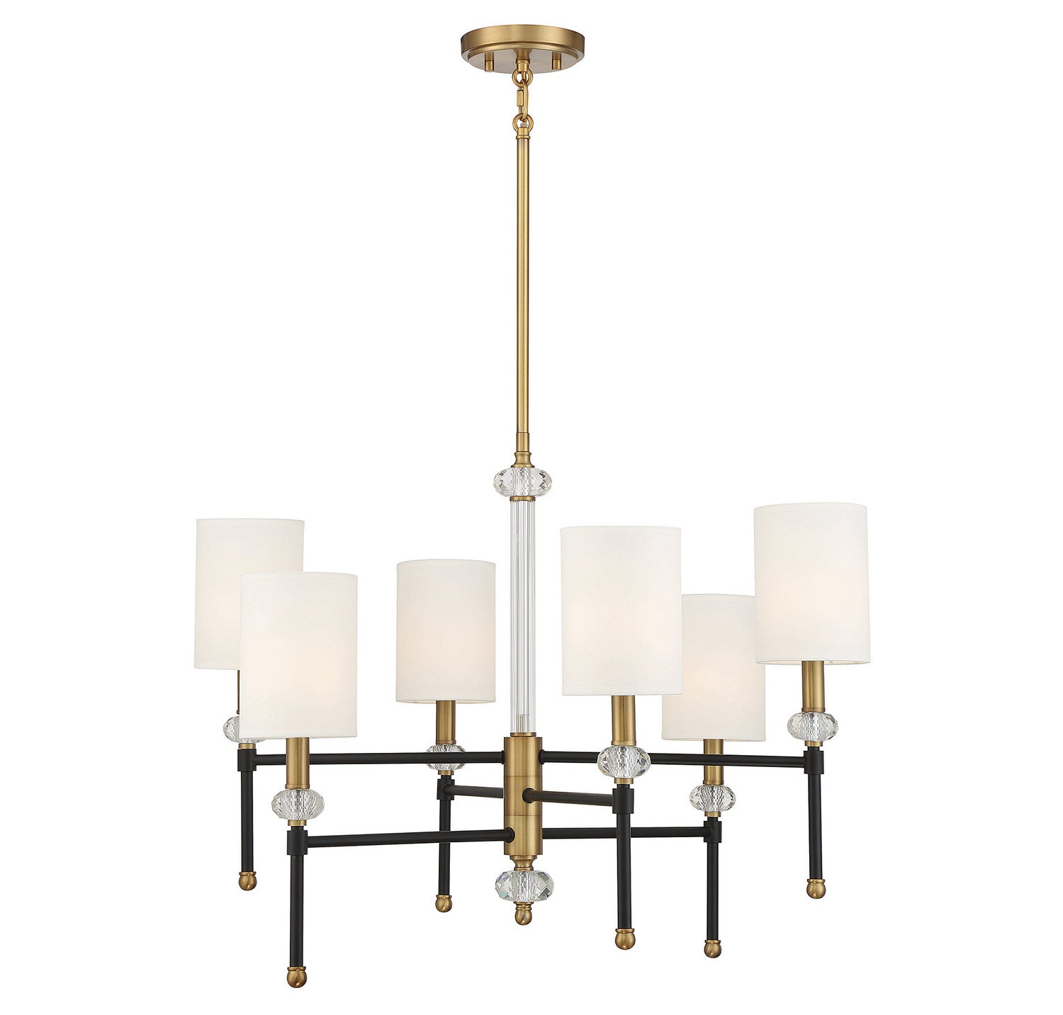 Savoy House - 1-1887-6-143 - Six Light Chandelier - Tivoli - Matte Black with Warm Brass Accents