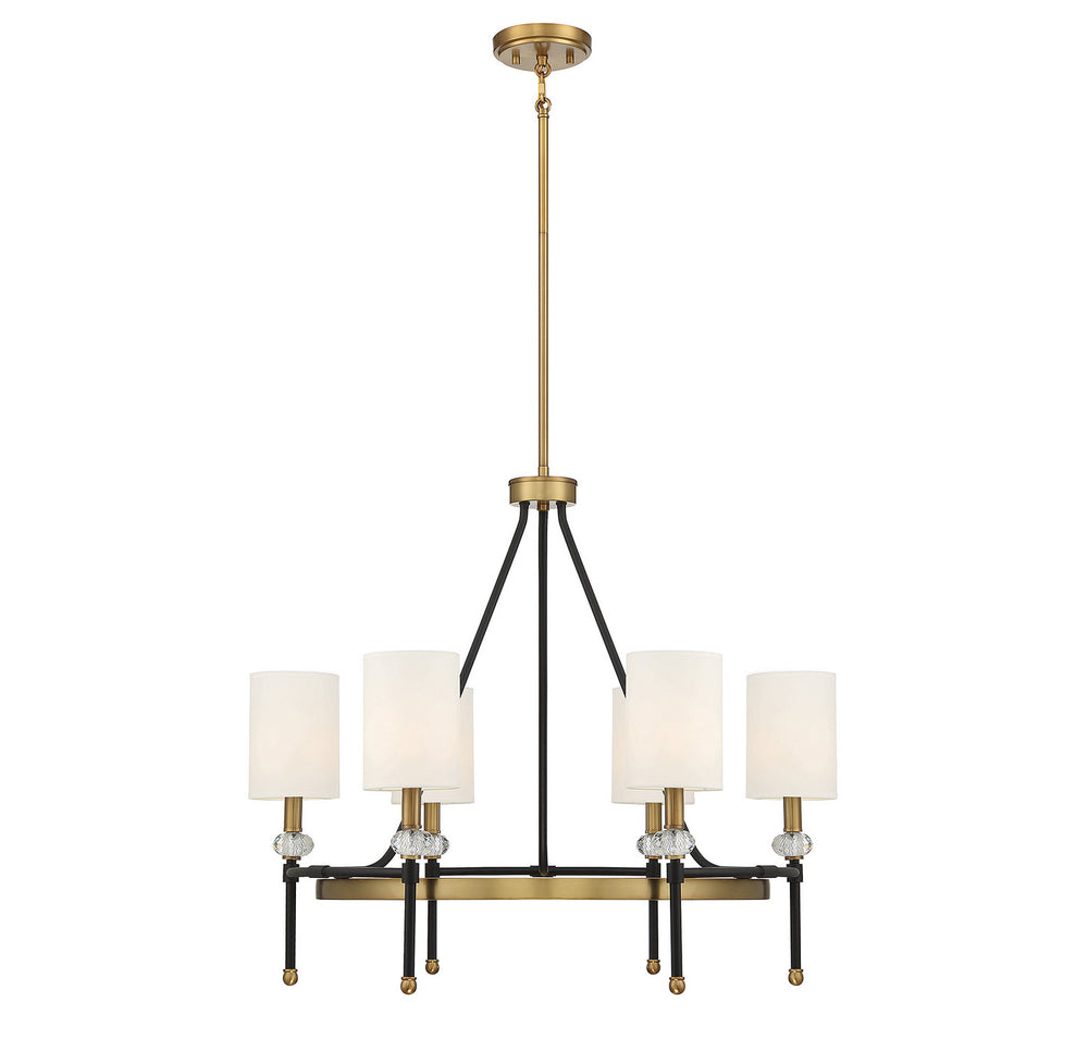 Savoy House - 1-1893-6-143 - Six Light Chandelier - Tivoli - Matte Black with Warm Brass Accents