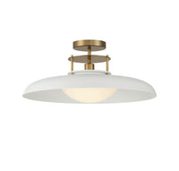 Savoy House - 6-1685-1-142 - One Light Semi-Flush Mount - Gavin - White with Warm Brass Accents