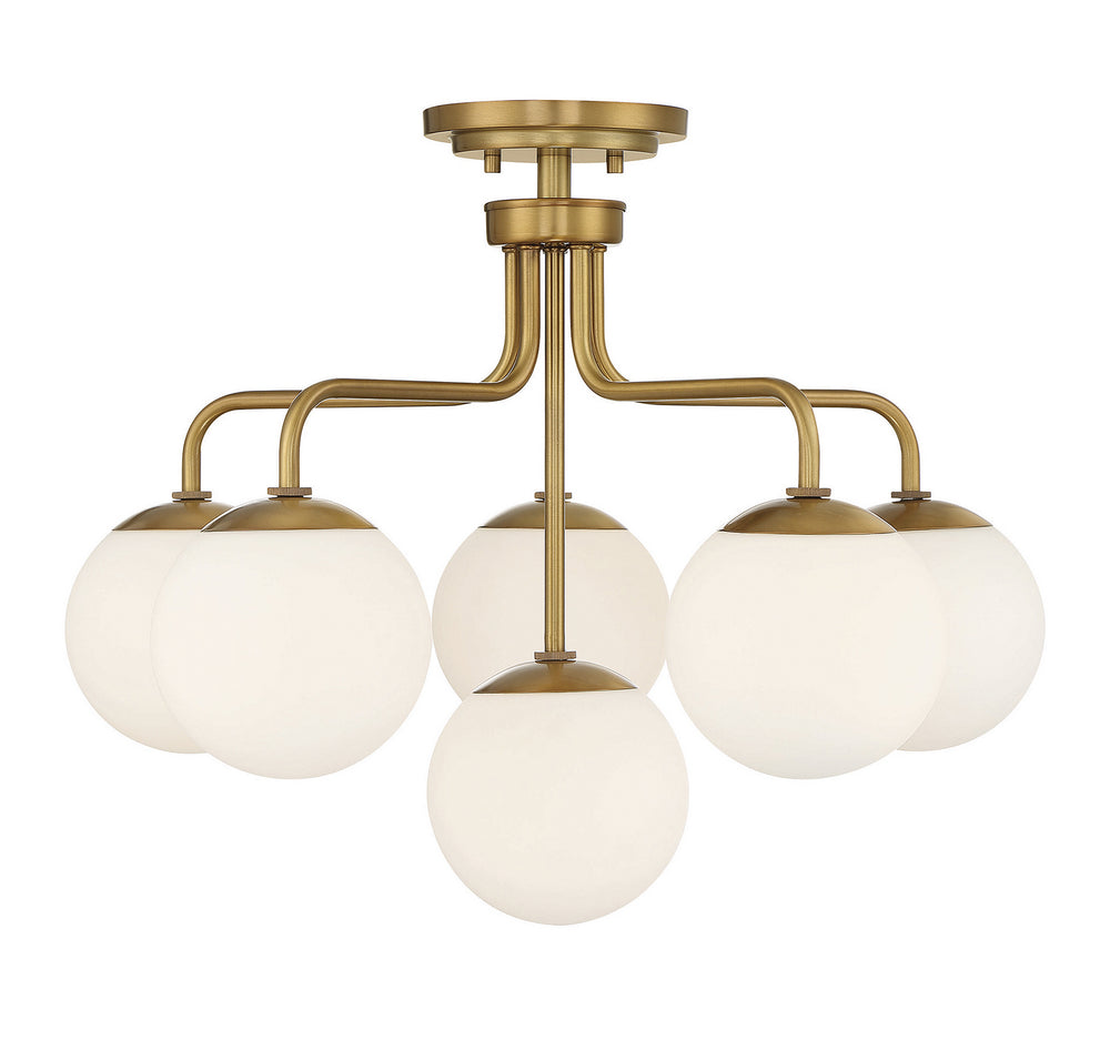 Savoy House - 6-1950-6-322 - Six Light Semi-Flush Mount - Marco - Warm Brass