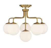 Savoy House - 6-1950-6-322 - Six Light Semi-Flush Mount - Marco - Warm Brass