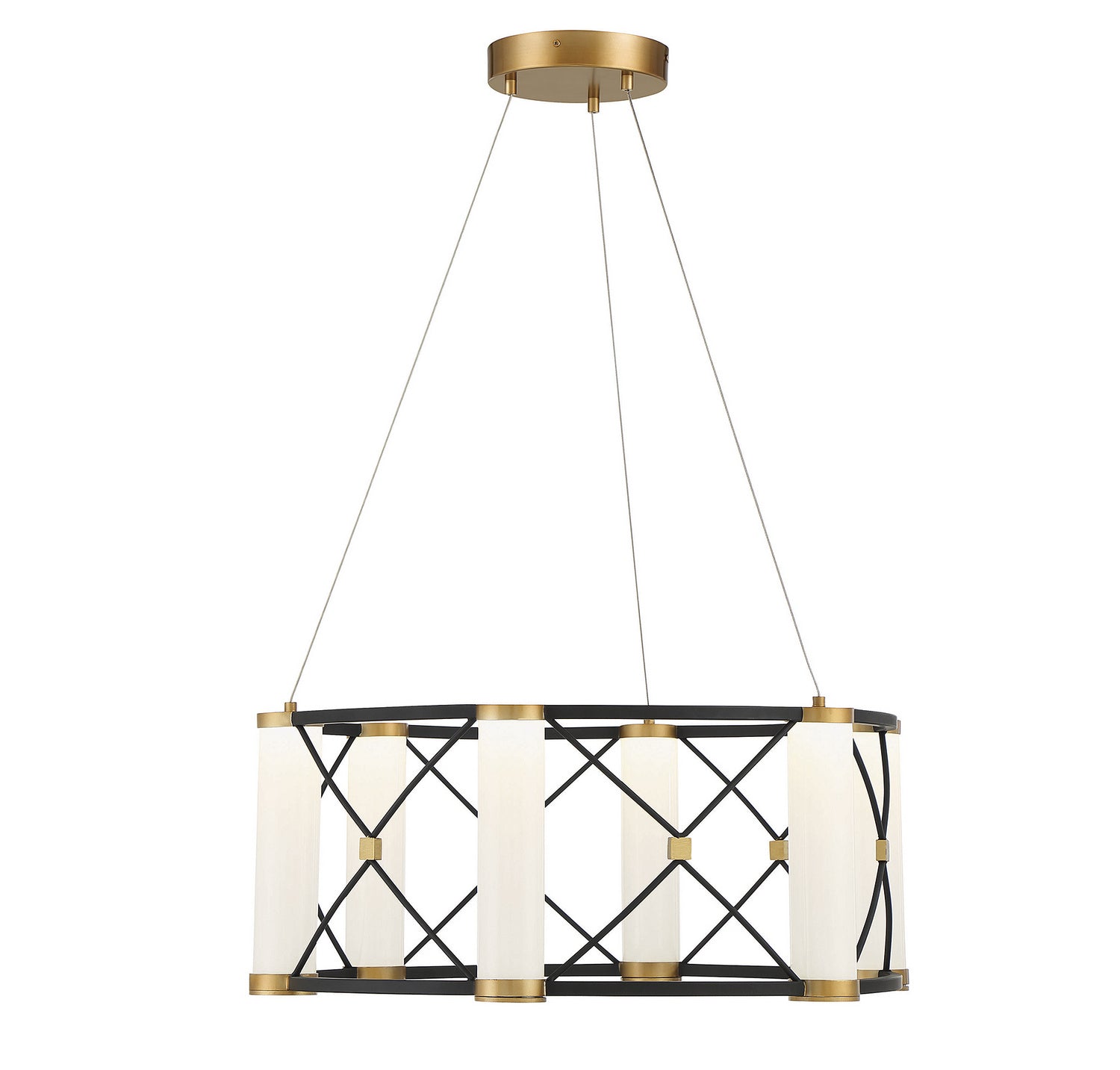 Savoy House - 7-1639-6-144 - LED Pendant - Aries - Matte Black with Burnished Brass Accents