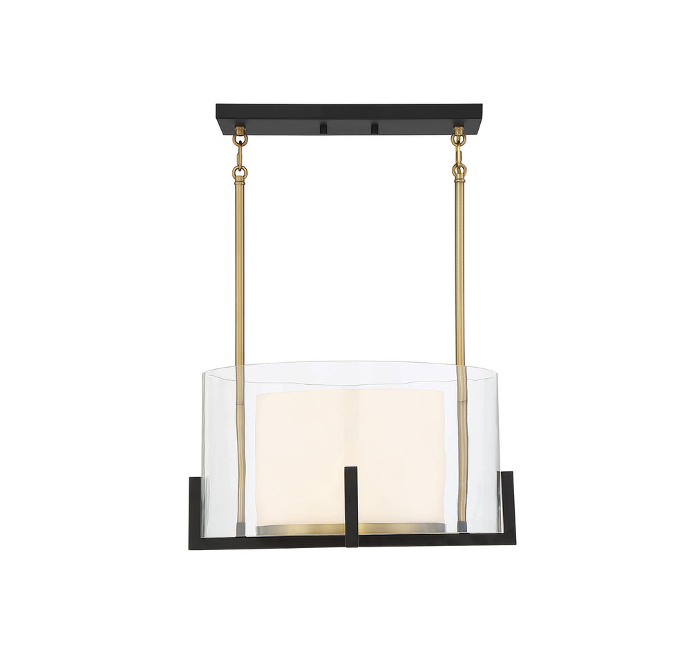 Savoy House - 7-1983-1-143 - One Light Pendant - Eaton - Matte Black with Warm Brass Accents