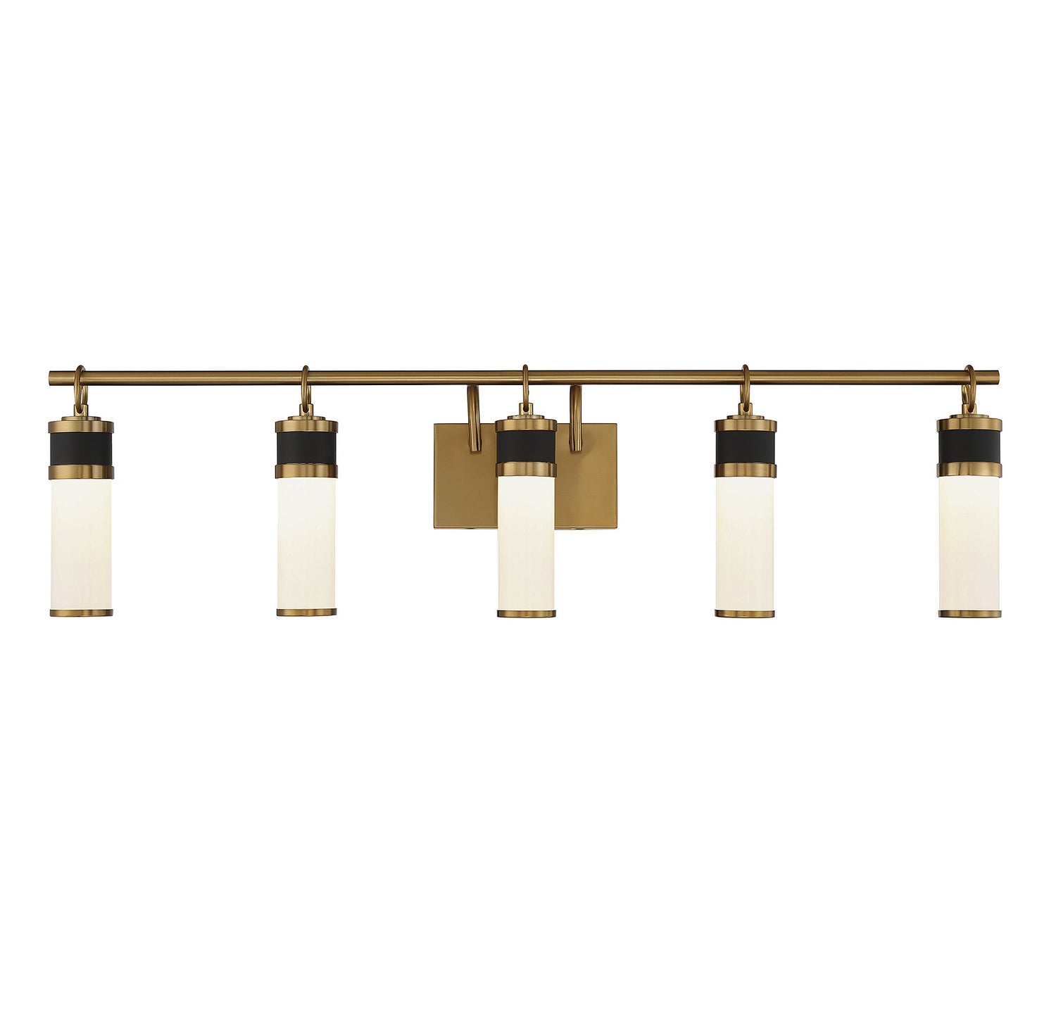 Savoy House - 8-1638-5-143 - LED Bathroom Vanity - Abel - Matte Black with Warm Brass Accents