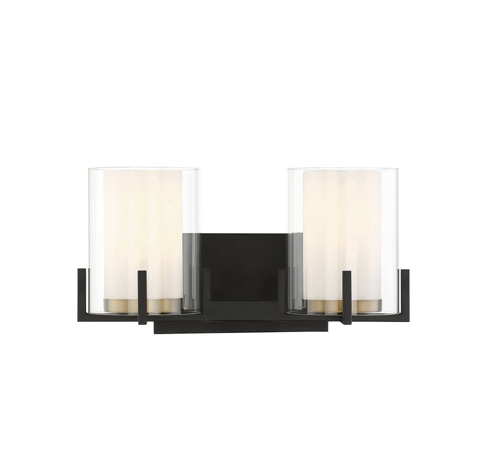 Savoy House - 8-1977-2-143 - Two Light Bathroom Vanity - Eaton - Matte Black with Warm Brass Accents