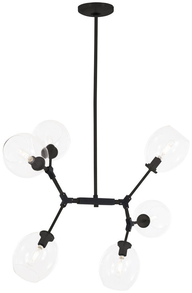 George Kovacs - P1366-66A - Six Light Pendant - Nexpo - Coal