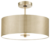 George Kovacs - P5747-695 - Three Light Semi Flush Mount - Grid - Soft Rass