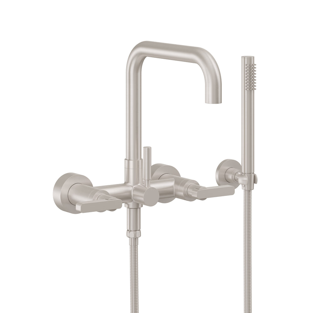 California Faucets - 1206-37.18-SN - Contemporary Wall Mount Tub Filler - Quad Spout - Satin Nickel  - Bolsa