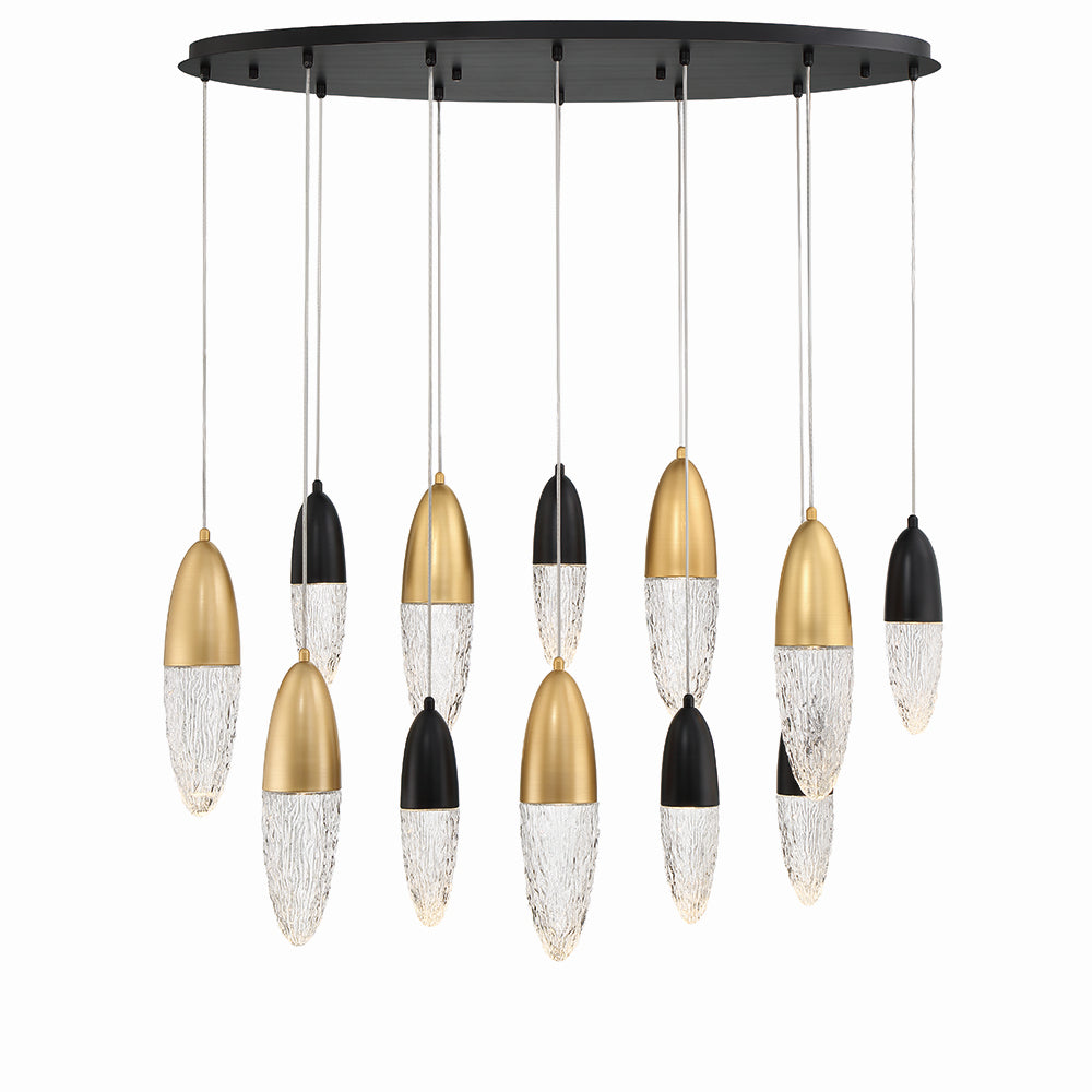 Eurofase - 43861-042 - 20 Light Chandelier - Ecrou - Mixed Black / Brass