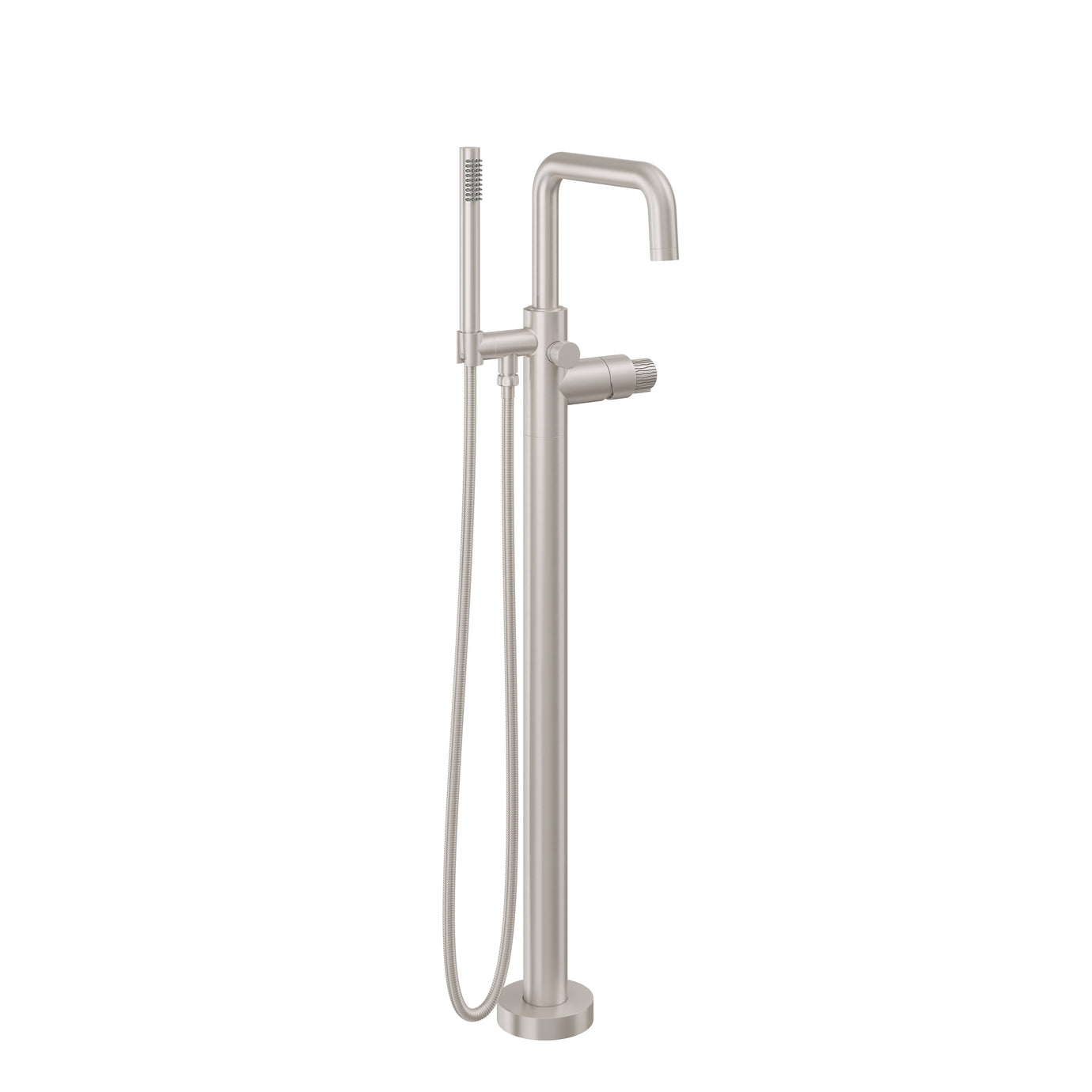 California Faucets - 1211-39RI.20-SN - Contemporary Deck Mount Tub Filler - Arc Spout - Satin Nickel  - Asilomar