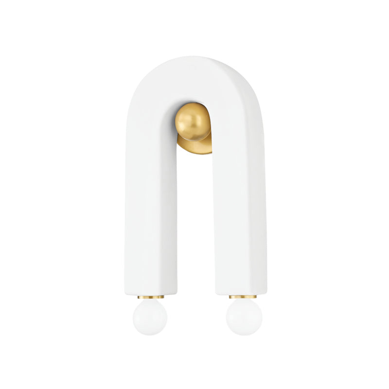 Mitzi - H685102-AGB/CMW - Two Light Wall Sconce - Roshani - Aged Brass/Ceramic Raw Matte White