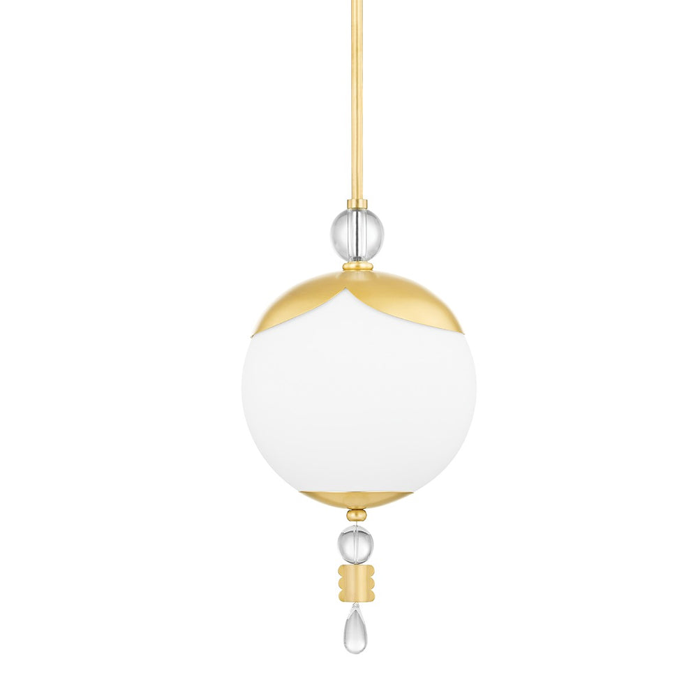 Hudson Valley - KBS1748701S-AGB - One Light Pendant - Perla - Aged Brass