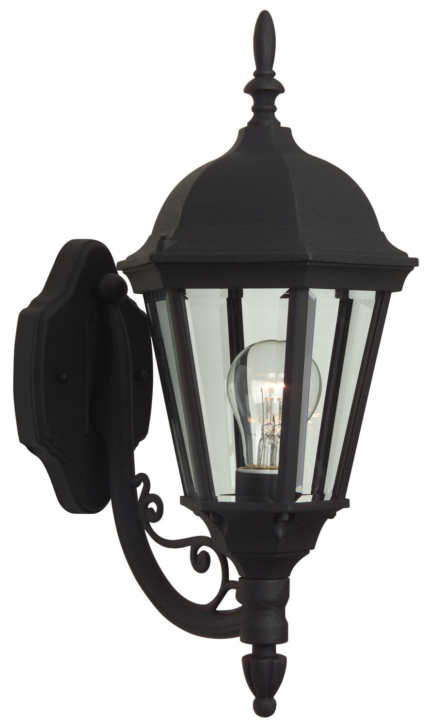 Craftmade - Z317-TB - Leaded Straight Glass Cast One Light Wall Mount in Textured Black Finish - Leaded Straight Glass Cast