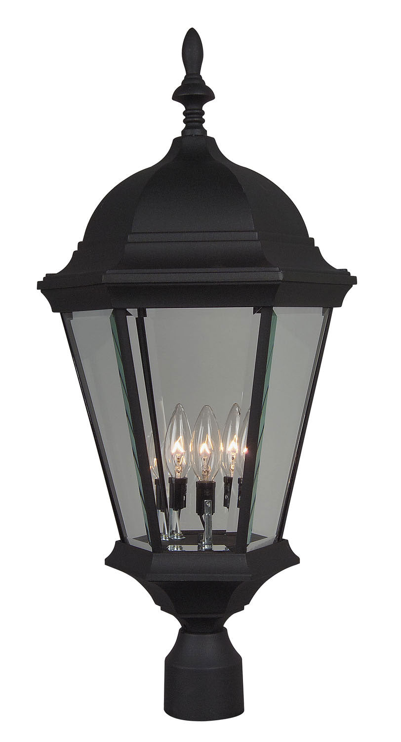 Craftmade - Z555-TB - Straight Glass Cast Three Light Post Mount in Textured Black Finish - Straight Glass Cast