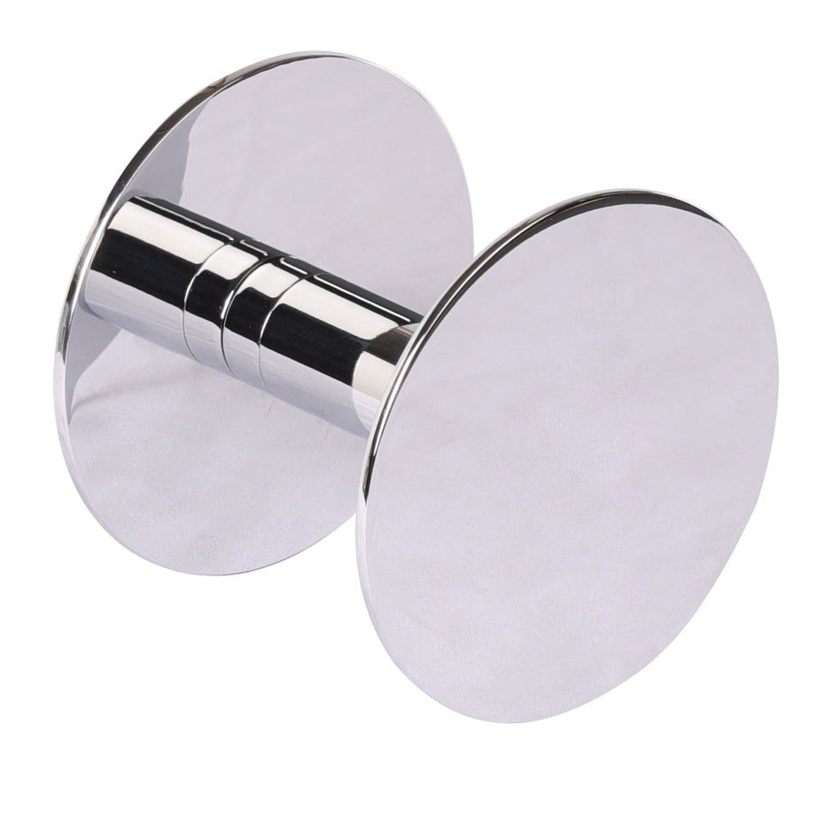 Wall-mount towel hook made of chrome plated brass. Diam: 4", D: 3 1/4". - Maison&Co.