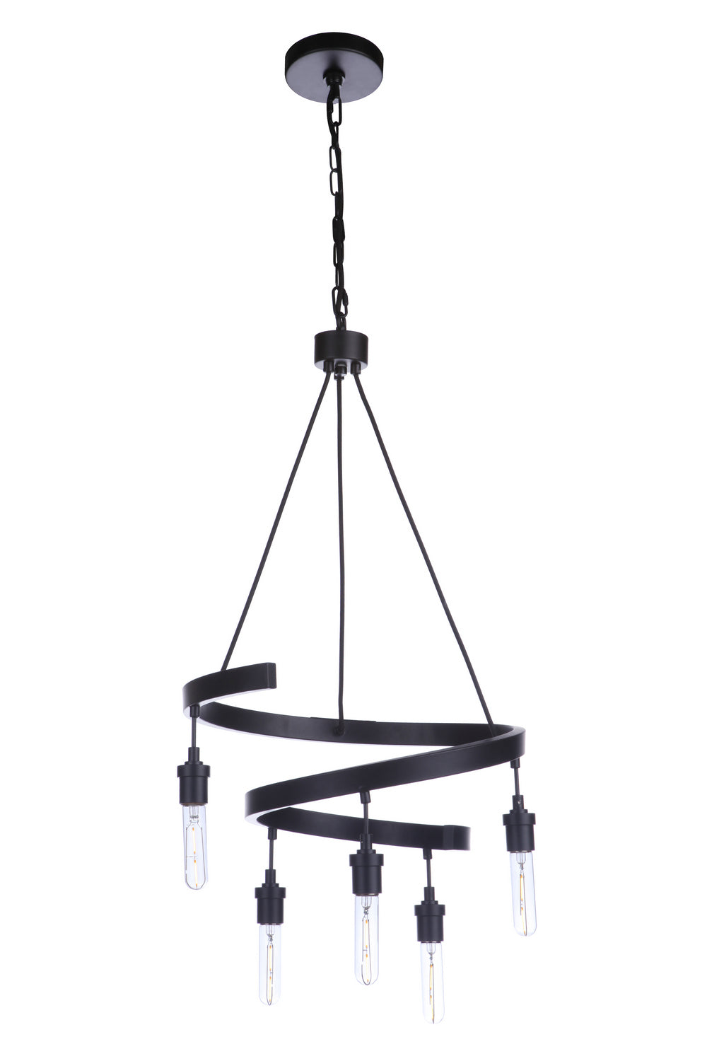 Craftmade - 55425-FB - Tranquil Five Light Chandelier in Flat Black Finish - Tranquil