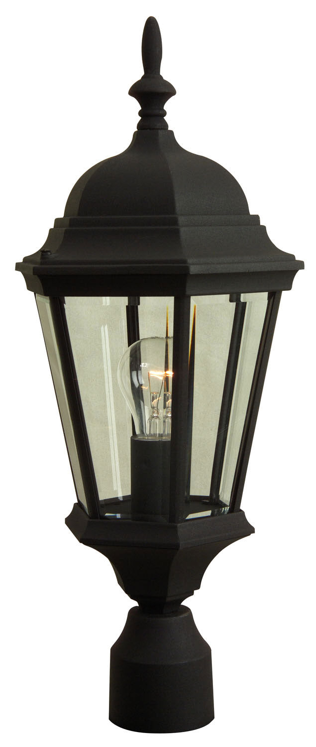 Craftmade - Z255-TB - Straight Glass Cast One Light Post Mount in Textured Black Finish - Straight Glass Cast