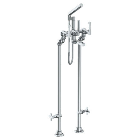 Floor Standing Bath Set With Hand Shower And Shut-Off Valves