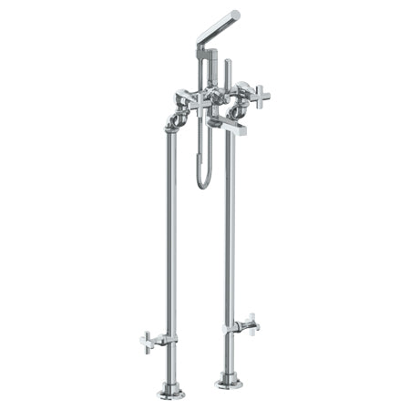 Floor Standing Bath Set With Hand Shower And Shut-Off Valves