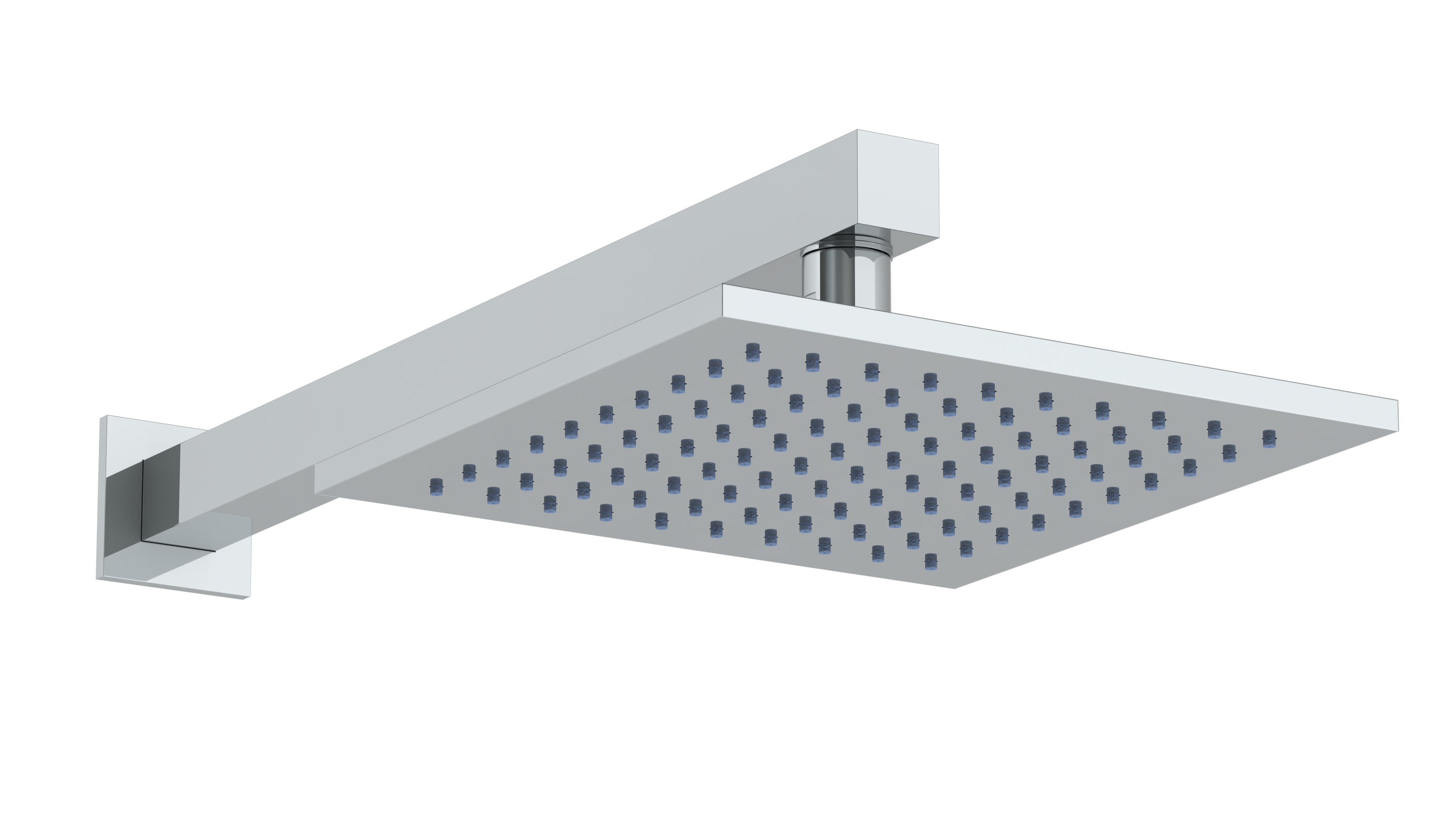 Wall Mounted Showerhead, 8", With 15 1/2" Arm And Flange