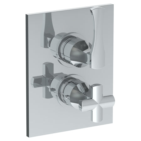 Wall Mounted Thermostatic Shower Trim With Built-In Control, 6 1/4" X 8"