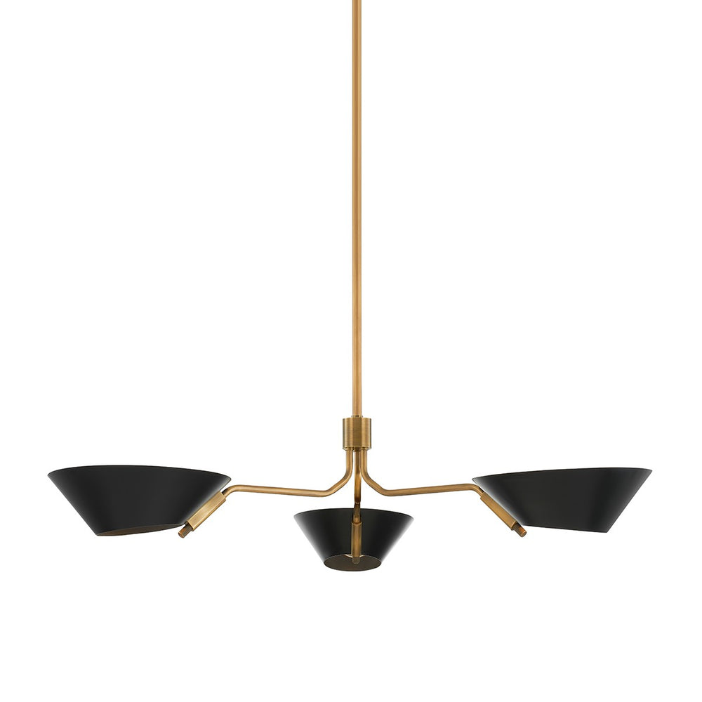 Troy Lighting - F8143-PBR/SBK - Three Light Chandelier - Sacramento - Patina Brass/Soft Black