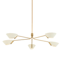 Troy Lighting - F8163-PBR/SSD - Five Light Chandelier - Sacramento - Patina Brass And Soft Sand