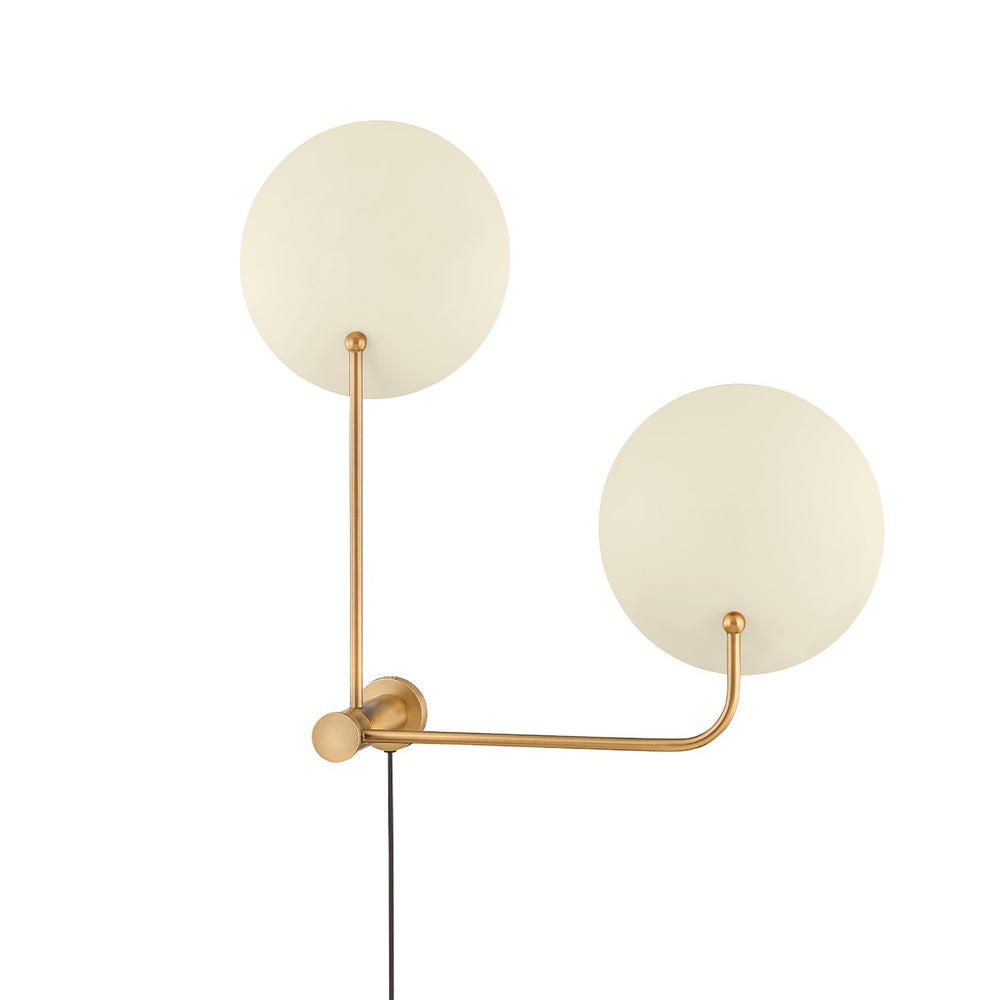 Troy Lighting - PTL8141-PBR/SSD - Two Light Wall Sconce - Leif - Patina Brass And Soft Sand