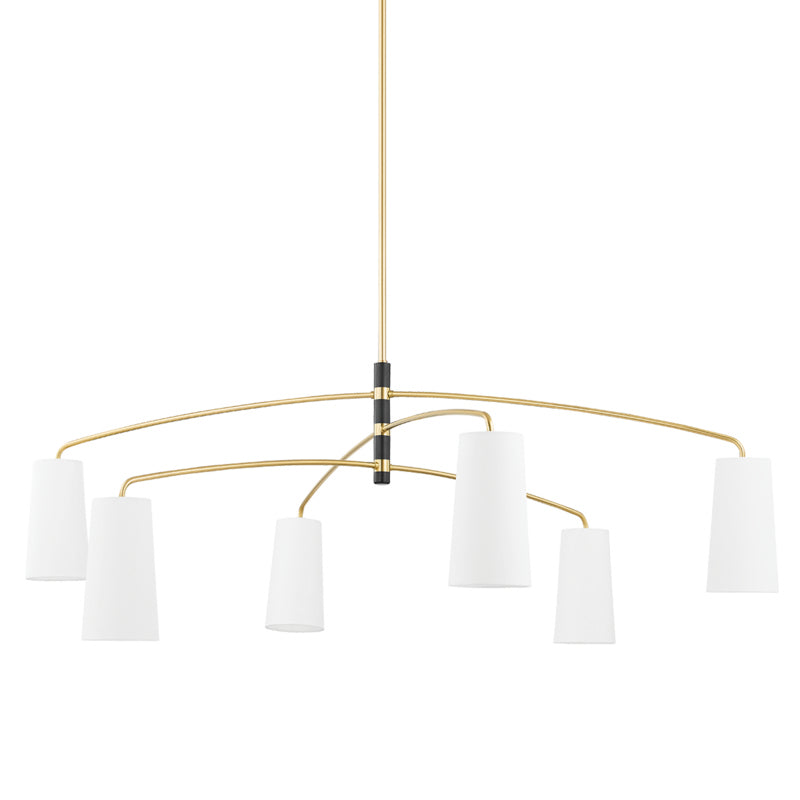 Mitzi - H612806-AGB/SBK - Six Light Chandelier - Evelyn - Aged Brass/Soft Black