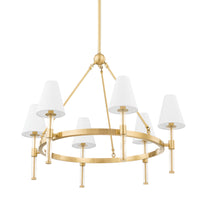 Mitzi - H630806-AGB - Six Light Chandelier - Janelle - Aged Brass