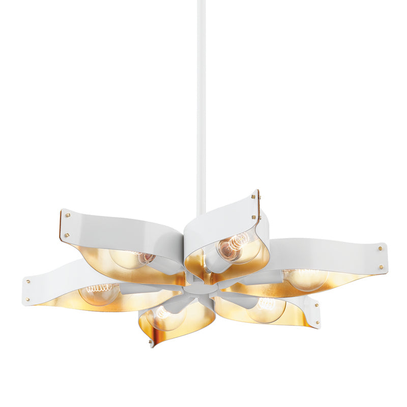 Mitzi - H658806-SWH/GL - Six Light Chandelier - Nala - Soft White/Gold Leaf