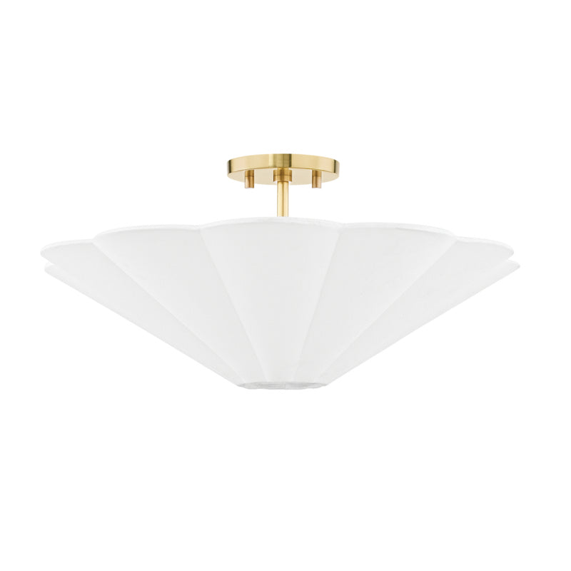 Mitzi - H676603-AGB - Three Light Semi Flush Mount - Alana - Aged Brass