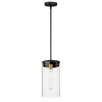 Maxim - 12408CLBKSBR - One Light Pendant - Pinn - Black / Satin Brass