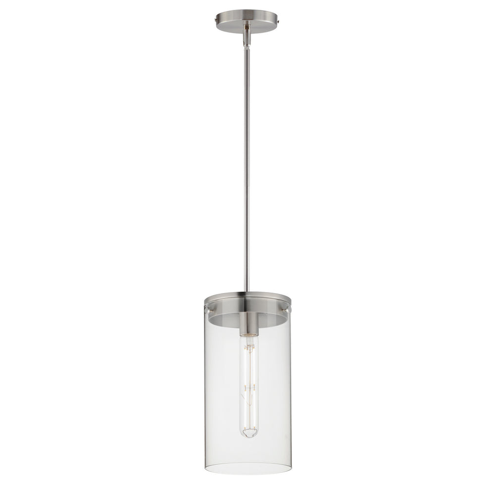 Maxim - 12408CLSN - One Light Pendant - Pinn - Satin Nickel