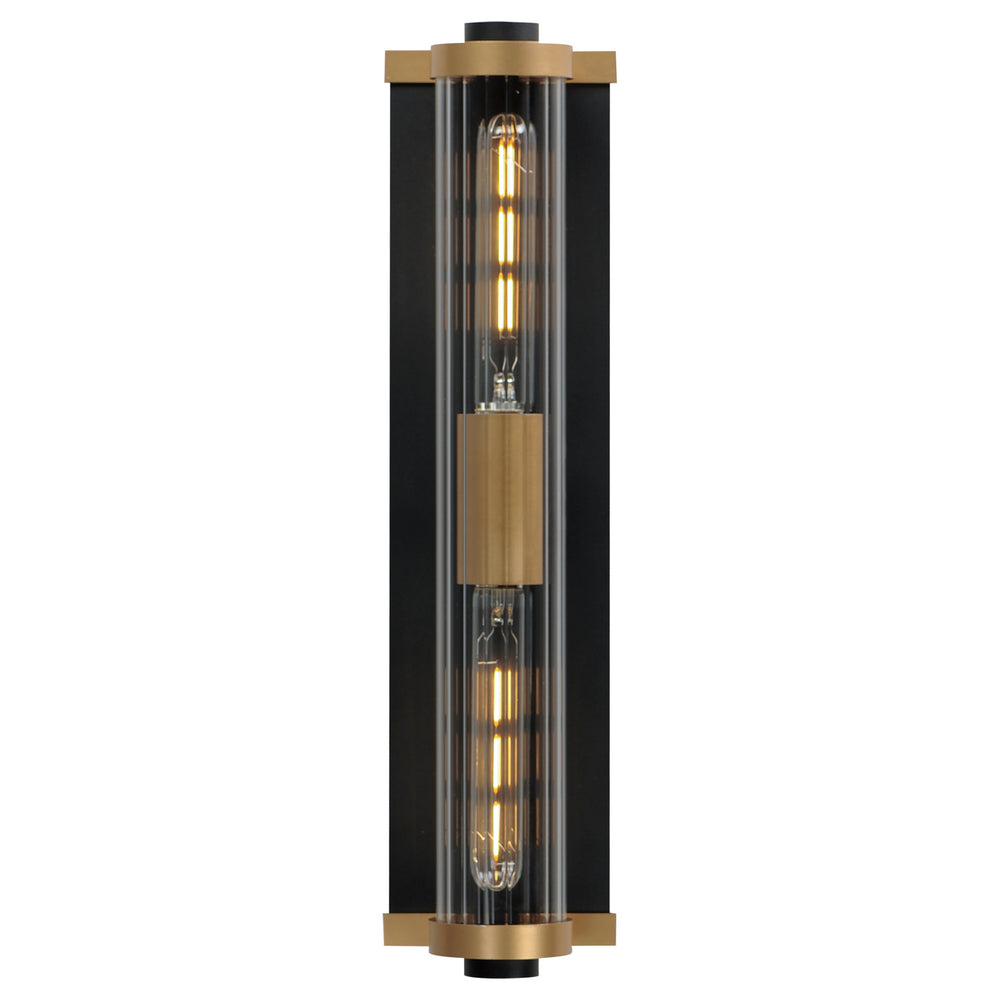 Maxim - 16122CRBKAB - Two Light Outdoor Wall Sconce - Opulent - Black / Antique Brass