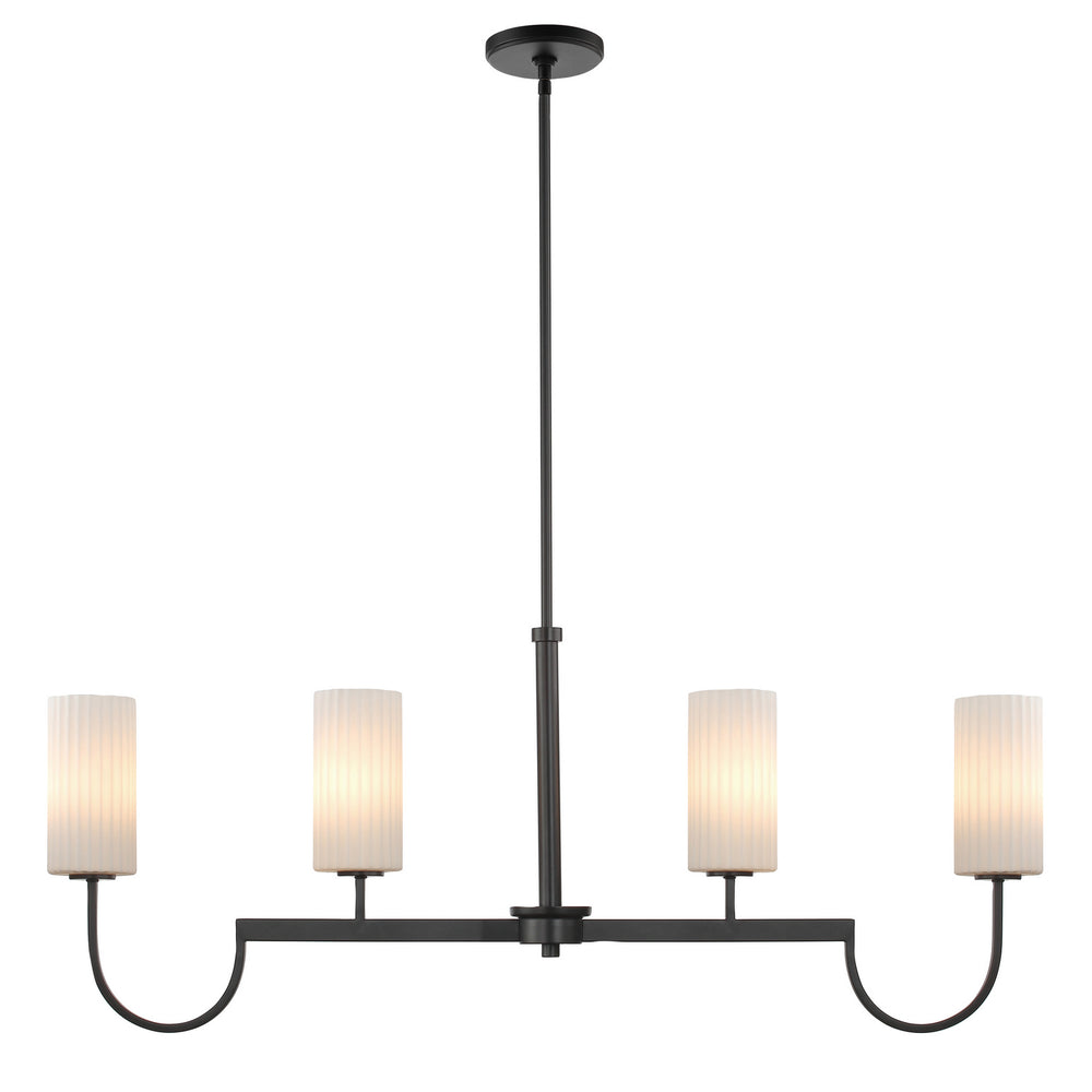 Maxim - 32004SWBK - Four Light Linear Chandelier - Town and Country - Black