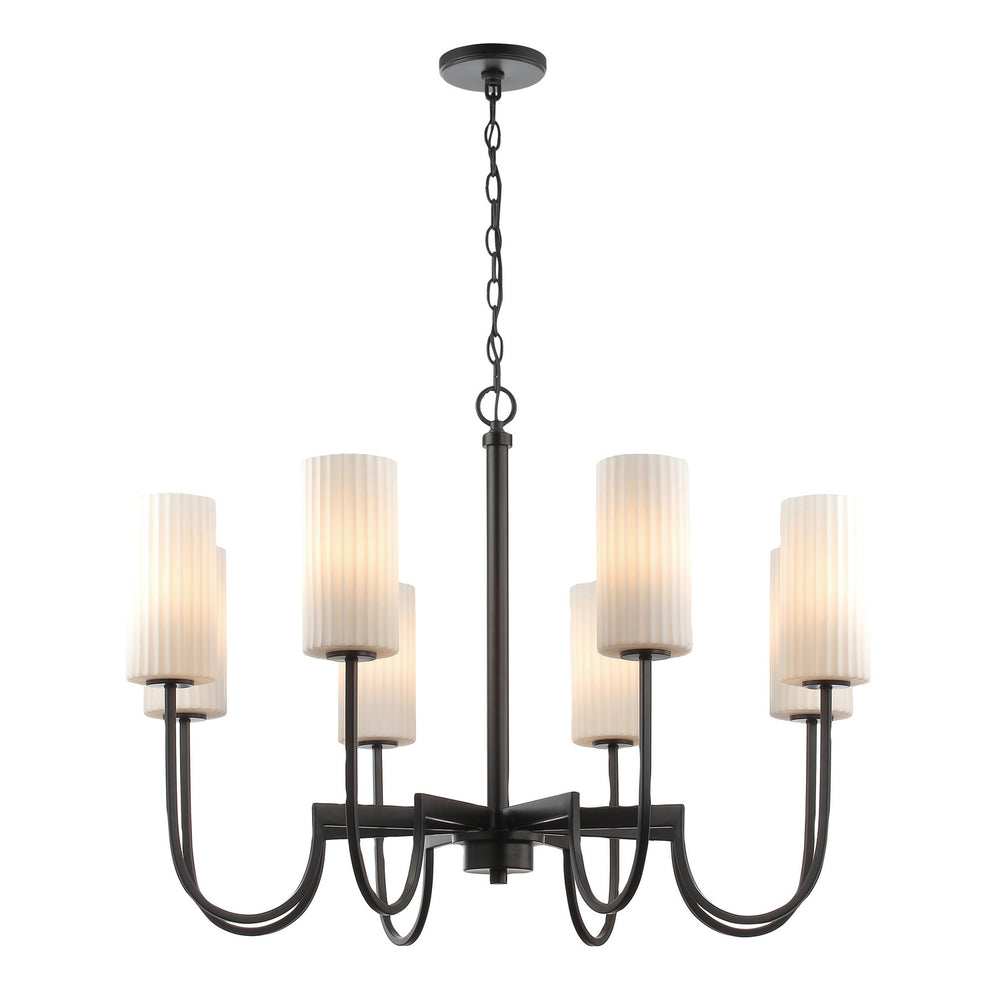 Maxim - 32008SWBK - Eight Light Chandelier - Town and Country - Black