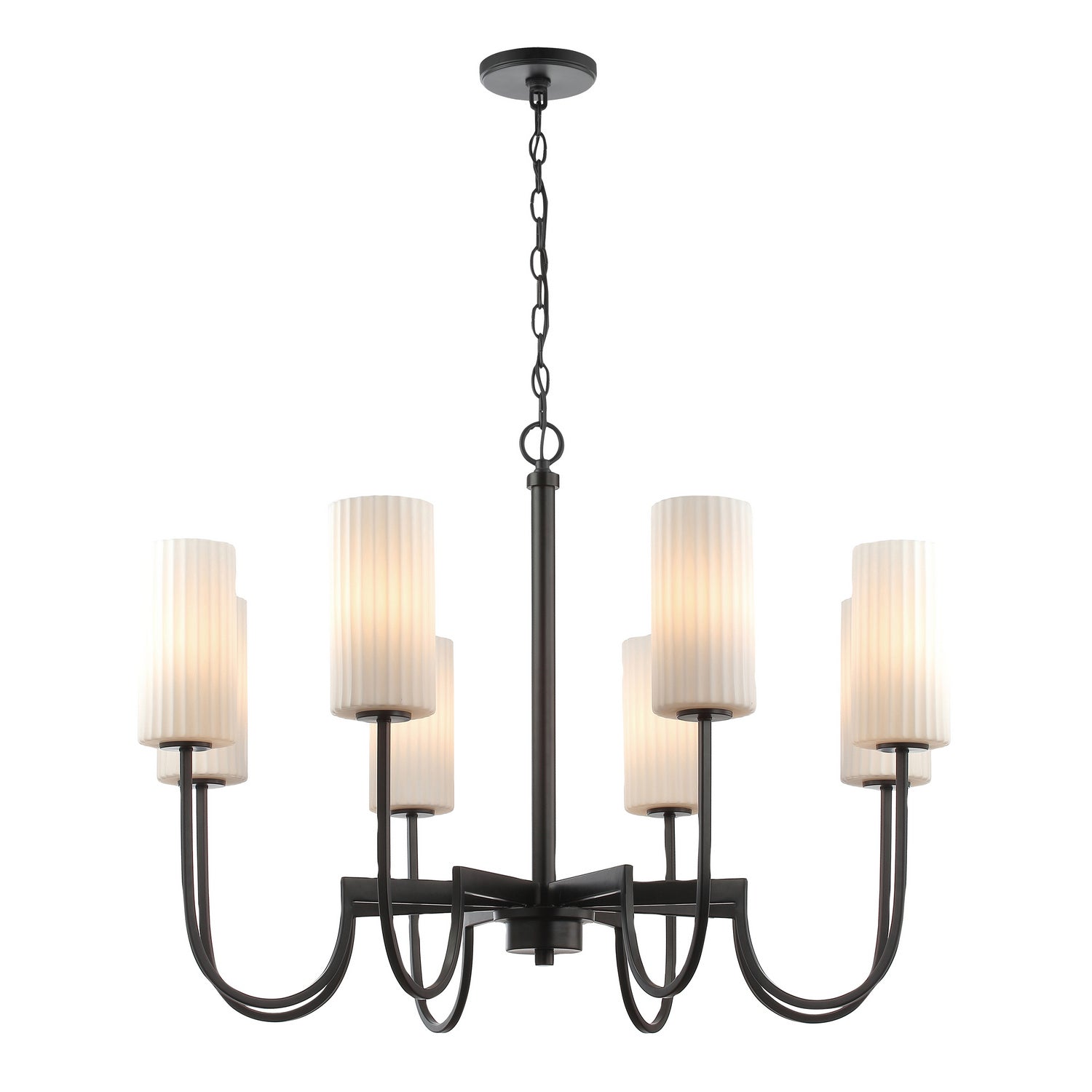 Maxim - 32008SWBK - Eight Light Chandelier - Town and Country - Black