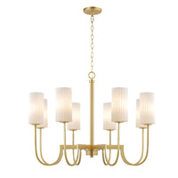 Maxim - 32008SWSBR - Eight Light Chandelier - Town and Country - Satin Brass