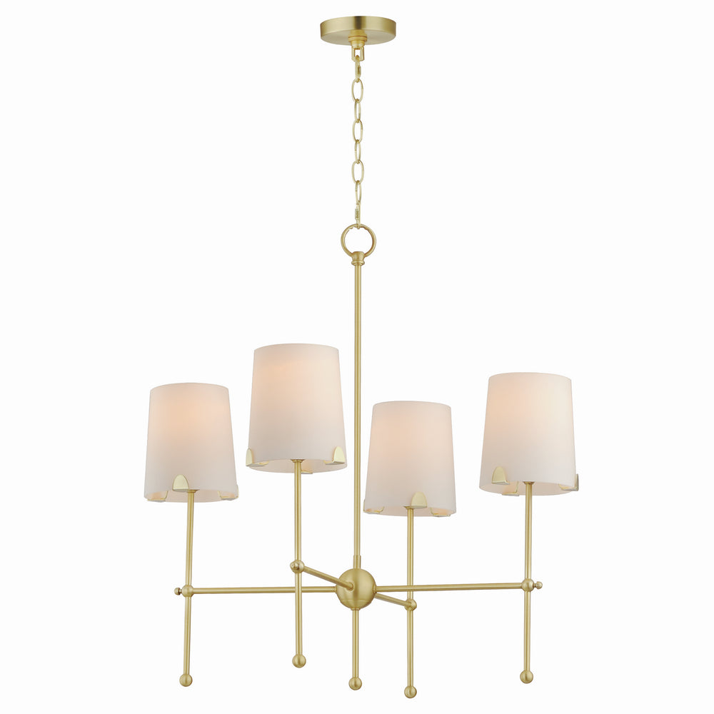 Maxim - 32364WTSBR - Four Light Chandelier - Huntington - Satin Brass