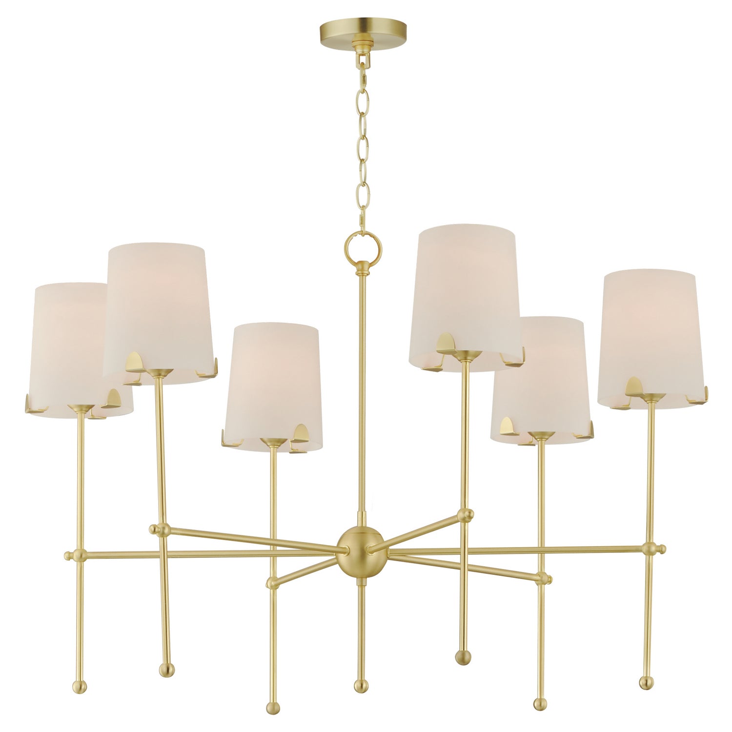 Maxim - 32366WTSBR - Six Light Chandelier - Huntington - Satin Brass