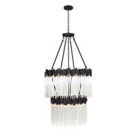 Varaluz - 309C14MBFG - 14 Light Chandelier - Matrix - Matte Black/French Gold