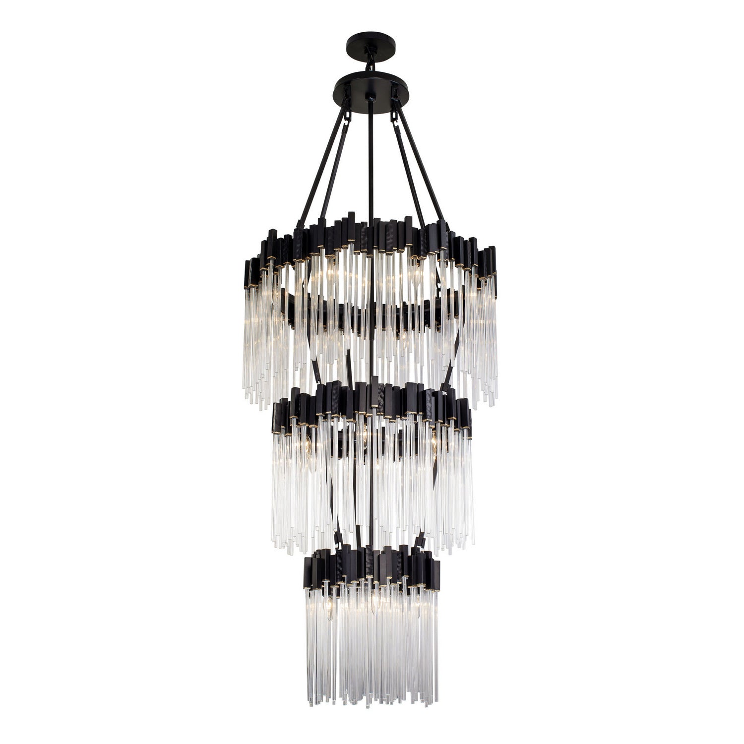 Varaluz - 309C19MBFG - 18 Light Chandelier - Matrix - Matte Black/French Gold