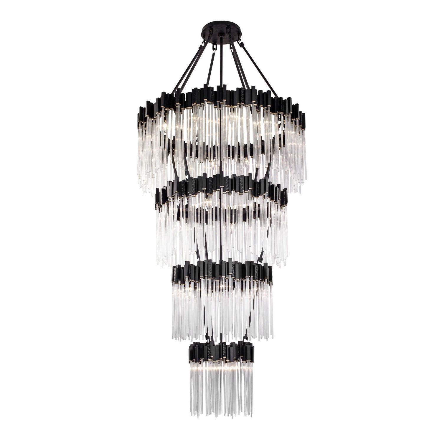 Varaluz - 309C30MBFG - 30 Light Chandelier - Matrix - Matte Black/French Gold