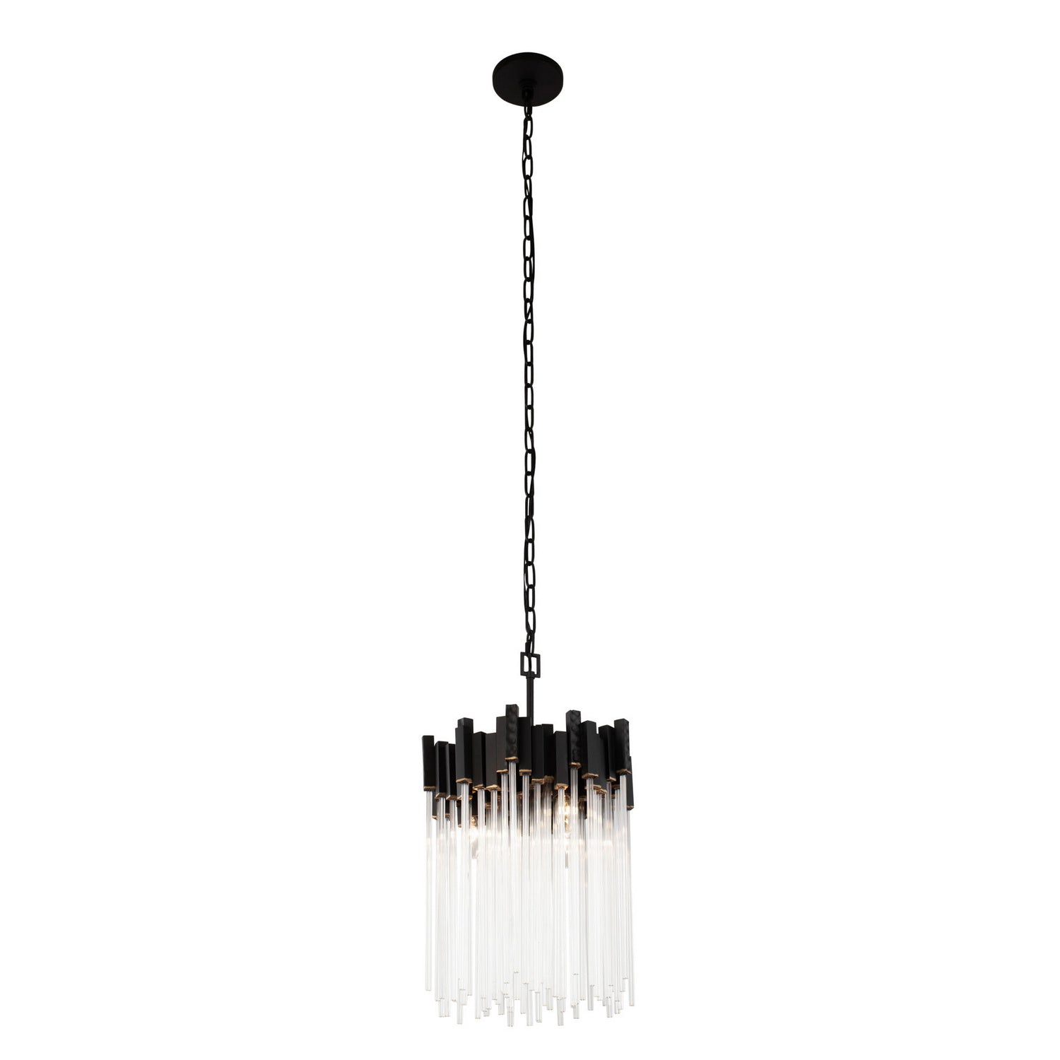 Varaluz - 309P03MBFG - Three Light Pendant - Matrix - Matte Black/French Gold