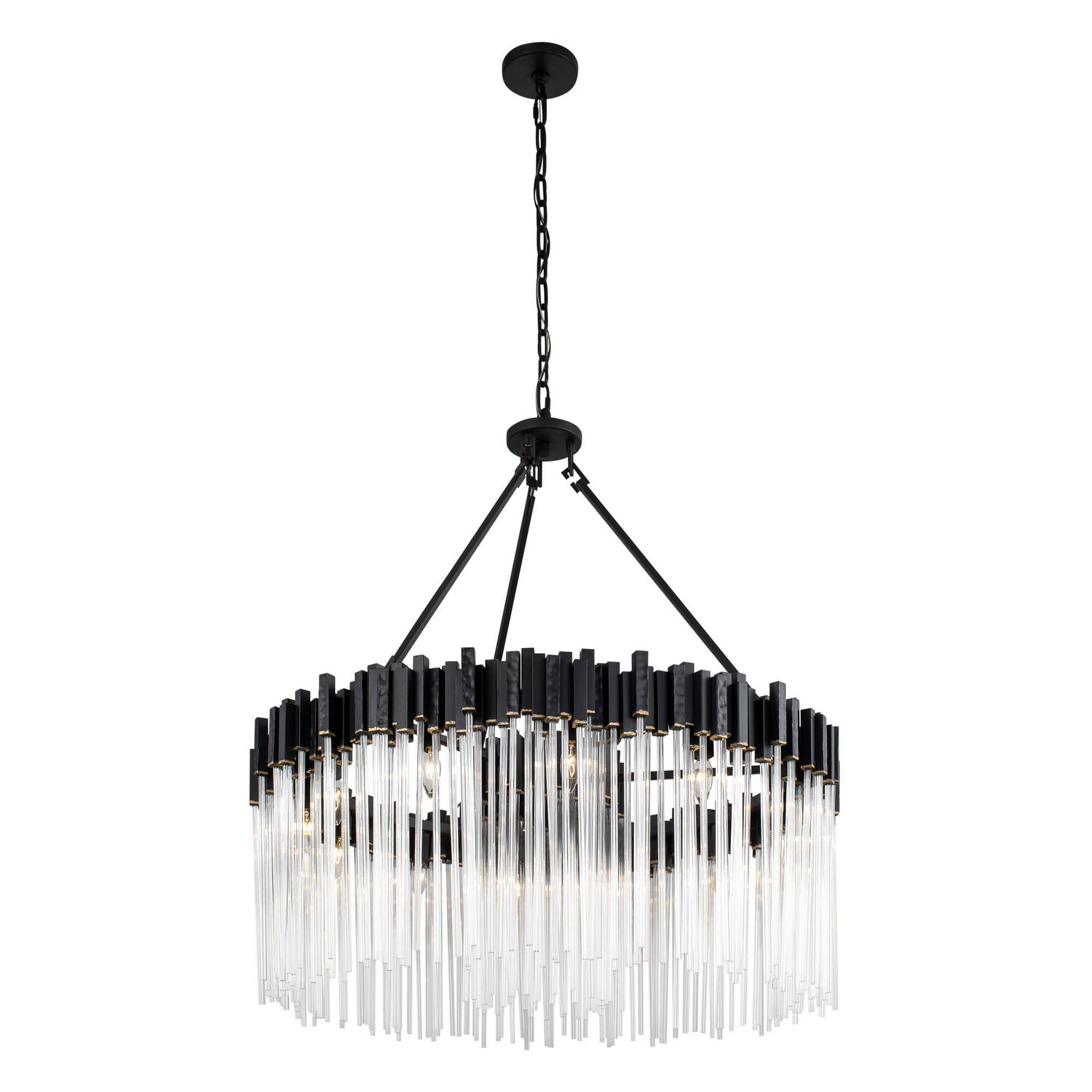 Varaluz - 309P12MBFG - 12 Light Pendant - Matrix - Matte Black/French Gold