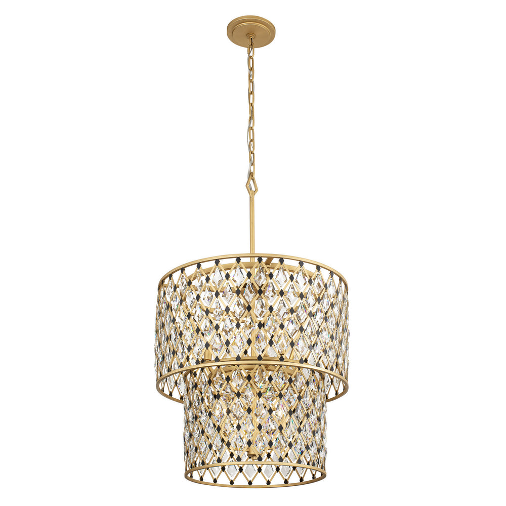 Varaluz - 345C07FGMB - Seven Light Chandelier - Windsor - French Gold/Matte Black