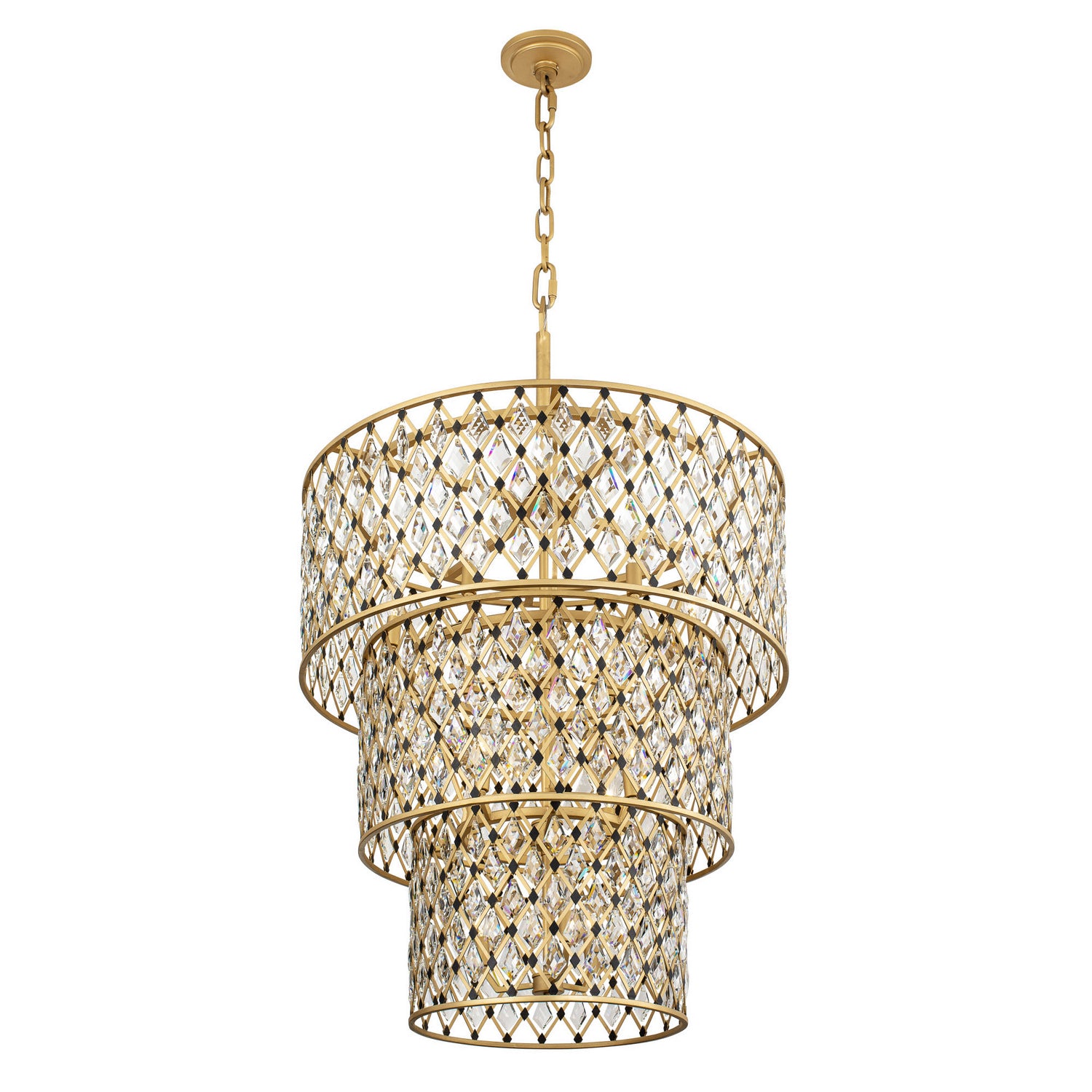 Varaluz - 345C13FGMB - 13 Light Chandelier - Windsor - French Gold/Matte Black